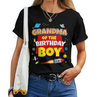 Its My Grandma Birthday Boy Space Astronaut Family Matching Women T-shirt - Monsterry