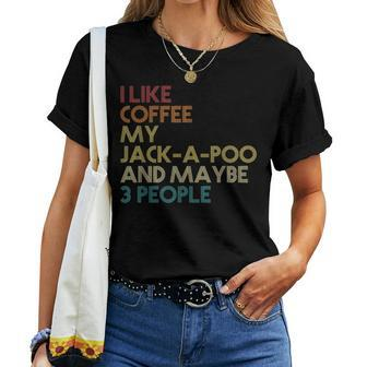 Jack-A-Poo Dog Owner Coffee Lovers Quote Vintage Retro Women T-shirt - Monsterry
