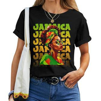 Jamaican Black Woman Melanin Jamaican Girl Afro Hair Pride Women T-shirt - Monsterry