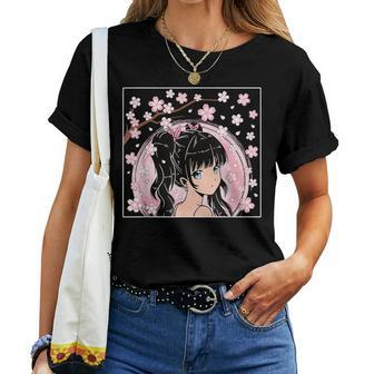 Japanese Anime Girl Manga Otaku Cherry Blossom Women T-shirt - Monsterry AU