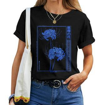 Japanese Spider Lily Anime Flower In Soft Grunge Aesthetic Women T-shirt - Monsterry AU