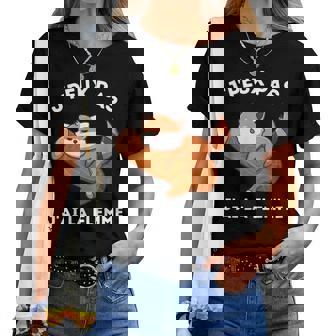 Je Peux Pas J’Ai La Flemme Humour Panda Roux Endormi Rigolo T-shirt femme - Cadeauxyz