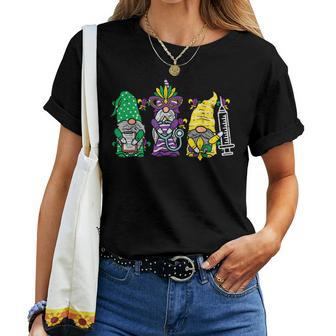 Jester Gnomes Nurse Mardi Gras Rn Icu Nicu Er Scrub Women T-shirt - Monsterry CA