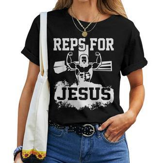 Jesus Christian Gym Fitness Biceps Quote Meme Women T-shirt - Seseable