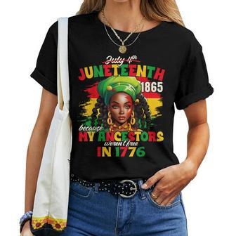 Junenth 1865 Black American African Freedom Pride Womens Women T-shirt - Seseable