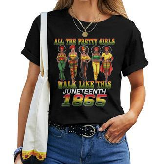 Junenth 1865 Celebrate Freedom Celebrating Black Women Women T-shirt - Seseable