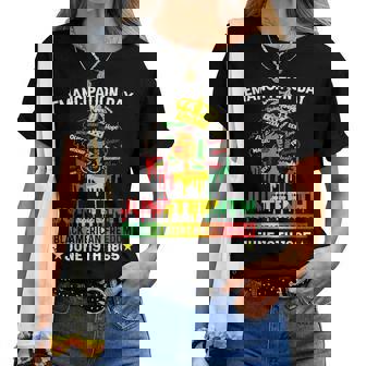 Junenth African Black American Freedom 1865 Women T-shirt | Mazezy