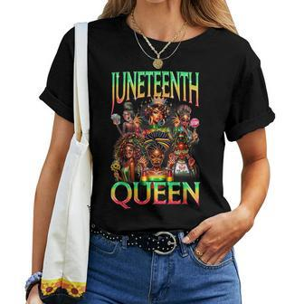 Junenth Black Queen Afro African American Women T-shirt - Monsterry DE