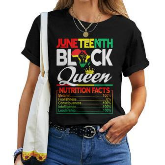 Junenth Black Queen Nutritional Facts Freedom Day Women T-shirt - Monsterry CA