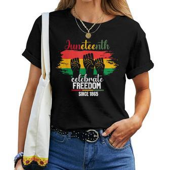 Junenth Celebrate Freedom 1865 African American Women Women T-shirt - Monsterry