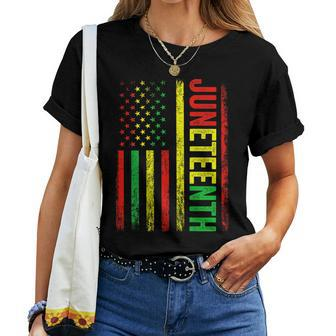 Junenth Flag Celebrate Black Freedom 1865 Women Women T-shirt - Monsterry DE