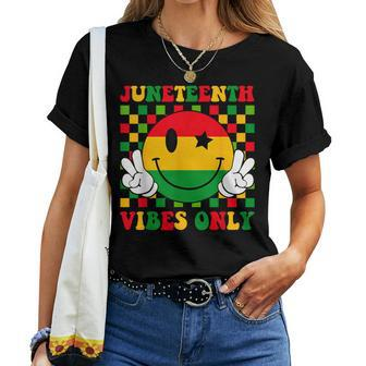Junenth Vibes Only 1865 African Smile Face Girls Women T-shirt - Seseable