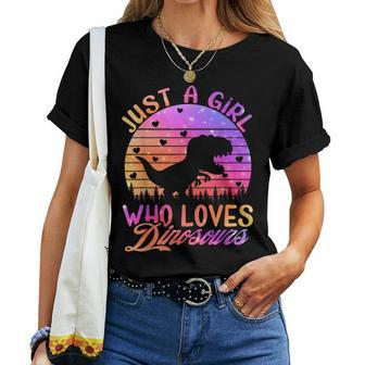 Just A Girl Who Loves Dinosaurs Women T-shirt | Mazezy