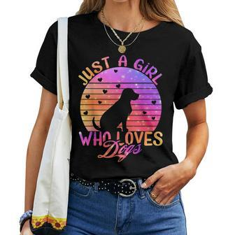 Just A Girl Who Loves Dogs Women T-shirt | Mazezy