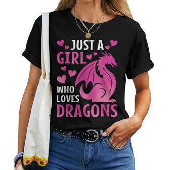 Just A Girl Who Loves Dragons Girls Toddlers Women T-shirt - Seseable