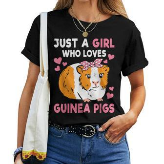 Just A Girl Who Loves Guinea Pigs Cute Guinea Pig Lover Women T-shirt - Seseable