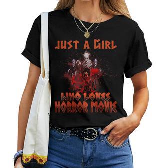 Just A Girl Who Loves Horror Movie Man Customs Women T-shirt - Monsterry