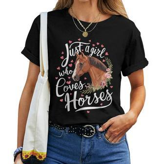Just A Girl Who Loves Horses Horse Women T-shirt - Seseable