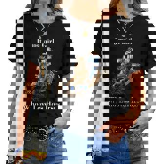 Just A Girl Who Loves Horses Equitación Occidental Camiseta de mujer - Regaloses