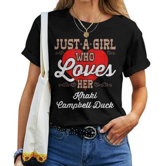 Just A Girl Who Loves Her Khaki Campbell Duck Women T-shirt - Monsterry DE