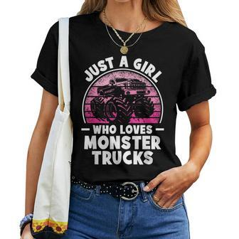 Just A Girl Who Loves Monster Trucks Monster Truck Women T-shirt - Monsterry UK