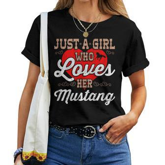 Just A Girl Who Loves Her Mustang Horse Women T-shirt - Monsterry UK