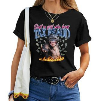 Just A Girl Who Loves Tax Fraud Vintage Bootleg Rap 90S Women T-shirt - Thegiftio