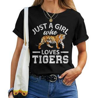 Just A Girl Who Loves Tiger Women T-shirt - Monsterry UK