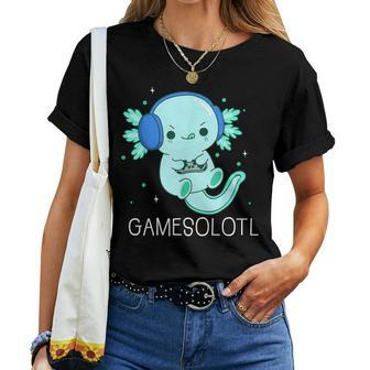 Kawaii Gamesolotl Axolotl Gamer Anime Boys Girls Women T-shirt | Mazezy
