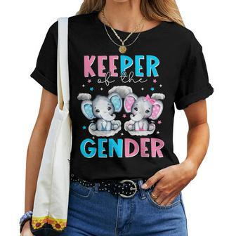 Keeper Of The Gender Boy Or Girl Elephant Gender Reveal Women T-shirt - Seseable