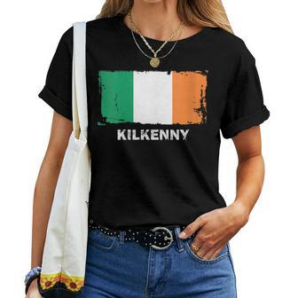 Kilkenny Ireland Flag Retro Vintage Distressed Women T-shirt - Monsterry DE
