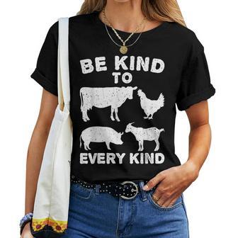 Be Kind To Every Kind Animal Lover Vegan Women T-shirt - Monsterry CA