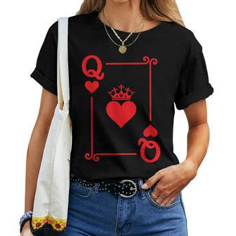 King & Queen Of Hearts Matching Couple Queen Of Hearts Women T-shirt - Seseable