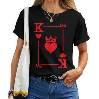King & Queen Of Hearts Matching Couple King Of Hearts Women T-shirt - Monsterry UK