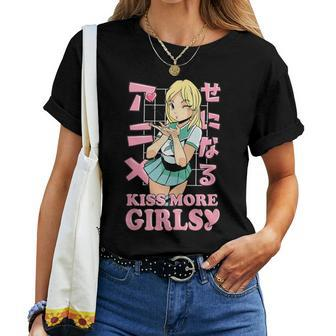 Kiss More Girls Anime Kawaii Cute Lesbian Lgbt Pride Month Women T-shirt - Monsterry AU