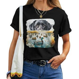 Labrador Retriever Dog Dogs Us Flag Duck Hunter Women T-shirt - Monsterry DE