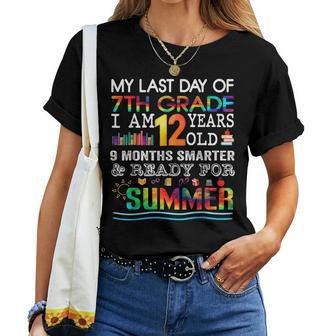 My Last Day Of 7Th Grade I'm 12 Years Old Summer Tie Die Women T-shirt - Monsterry