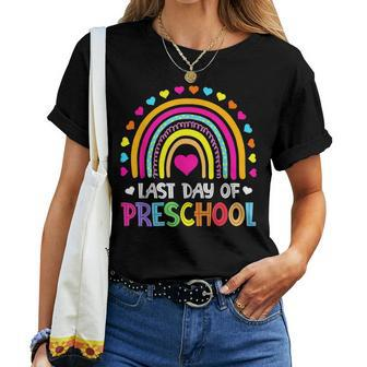 Last Day Of Preschool School Rainbow Graduation Team Pre-K Women T-shirt - Monsterry DE
