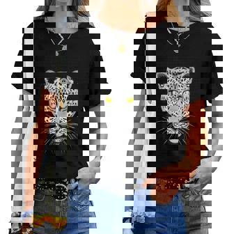 Leopard Cheetah Para Hombres Es Niños Gráfico Con Ojos Camiseta de mujer - Regaloses
