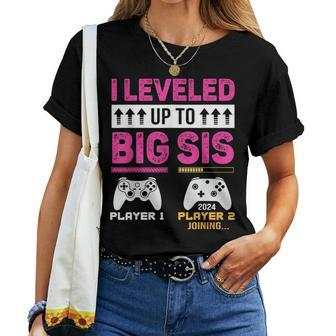 Leveled Up To Big Sister I'm Going To Be A Big Sister 2024 Women T-shirt - Monsterry CA