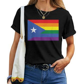 Lgbt Gay Pride Rainbow Puerto Rican Flag Women T-shirt - Monsterry UK