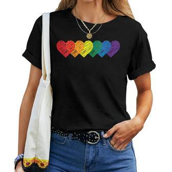 Lgbt Rainbow Heart Lgbtqia Gay Pride Rainbow Women T-shirt - Monsterry CA
