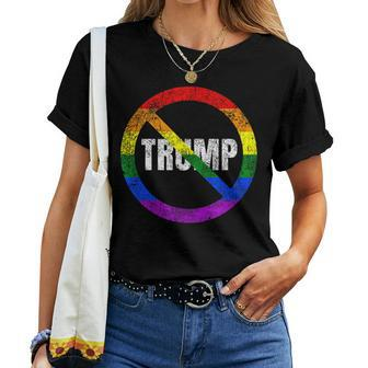 Lgbtq No Trump Anti Trump Rainbow Flag Gay Pride Women T-shirt - Monsterry UK