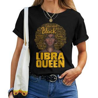 Libra Queen Black Woman Afro Natural Hair African American Women T-shirt - Monsterry UK