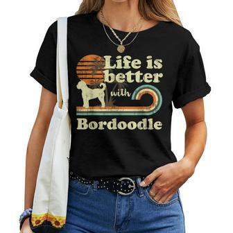 Life Better Bordoodle Vintage Dog Mom Dad Women T-shirt - Monsterry CA
