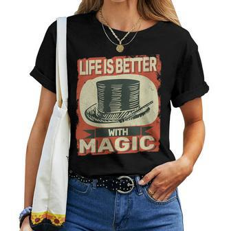 Life Is Better With Magic Vintage Magician Vintage For Men Women T-shirt - Monsterry UK