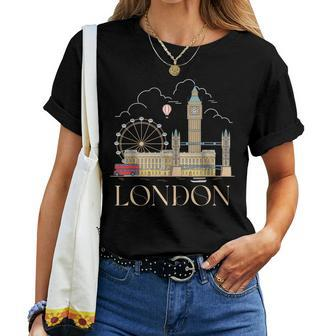London Souvenir England Vintage City British Uk T- Women T-shirt - Monsterry CA