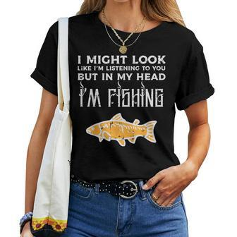 Might Look Like Listening Fishing Angler Kid Women T-shirt - Seseable