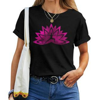 Lotus Flower Meditation Yoga Woman Silhoutte Women T-shirt - Monsterry UK
