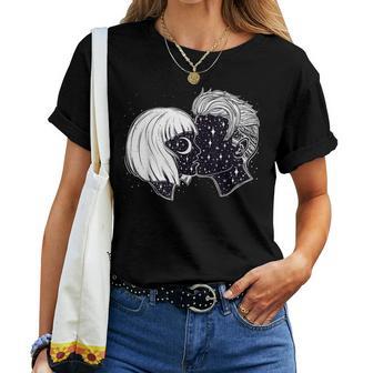 Love Boho Kiss The Valentine Cosmic Couple Women T-shirt - Monsterry